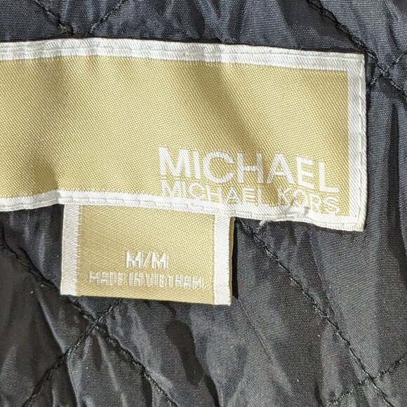 MICHAEL KORS Quilted Jacket Coat Ladies Designer Size M Black - Picture 11 of 16